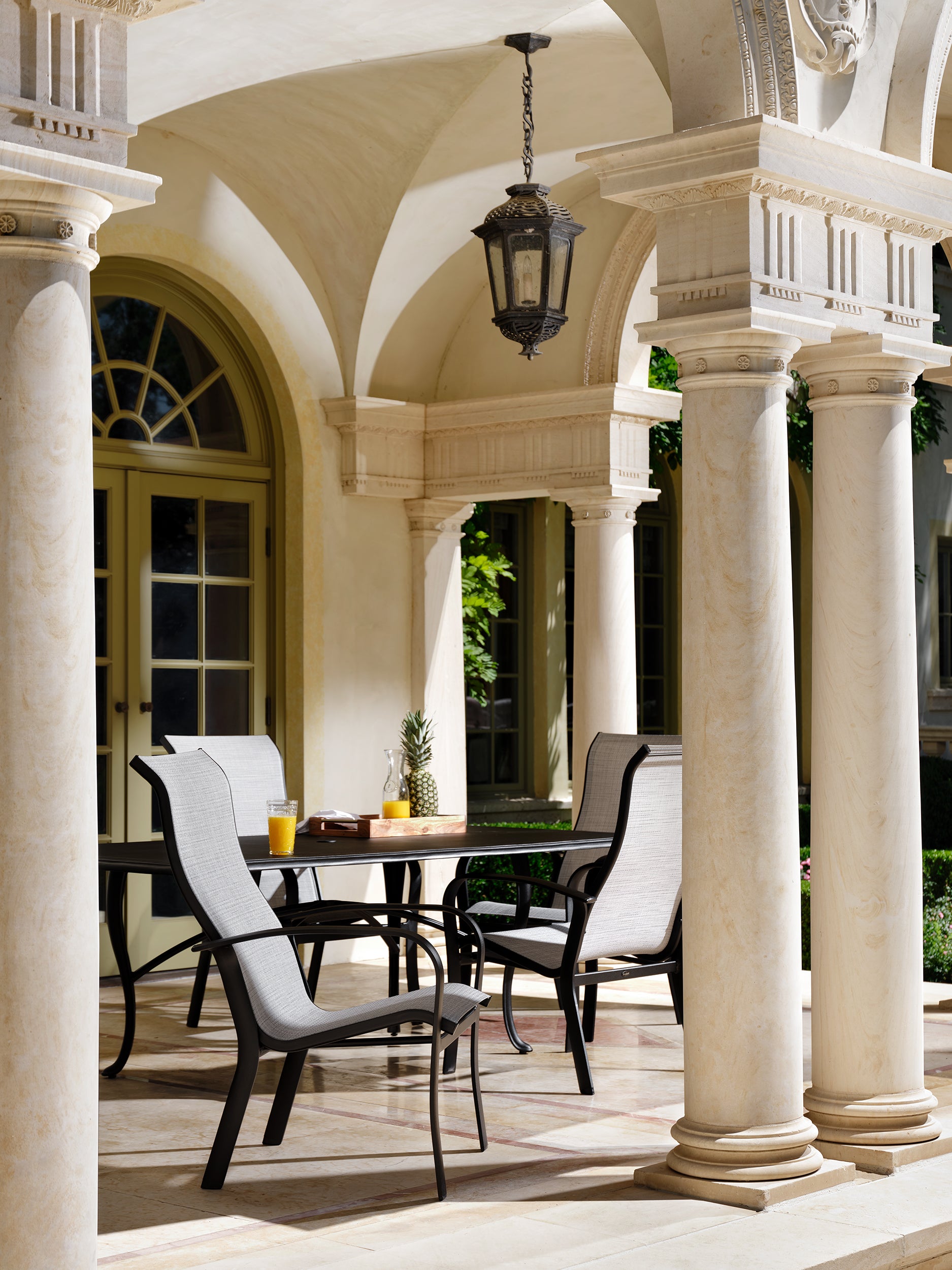 Fremont Sling High Back Dining Arm Chair - Stackable