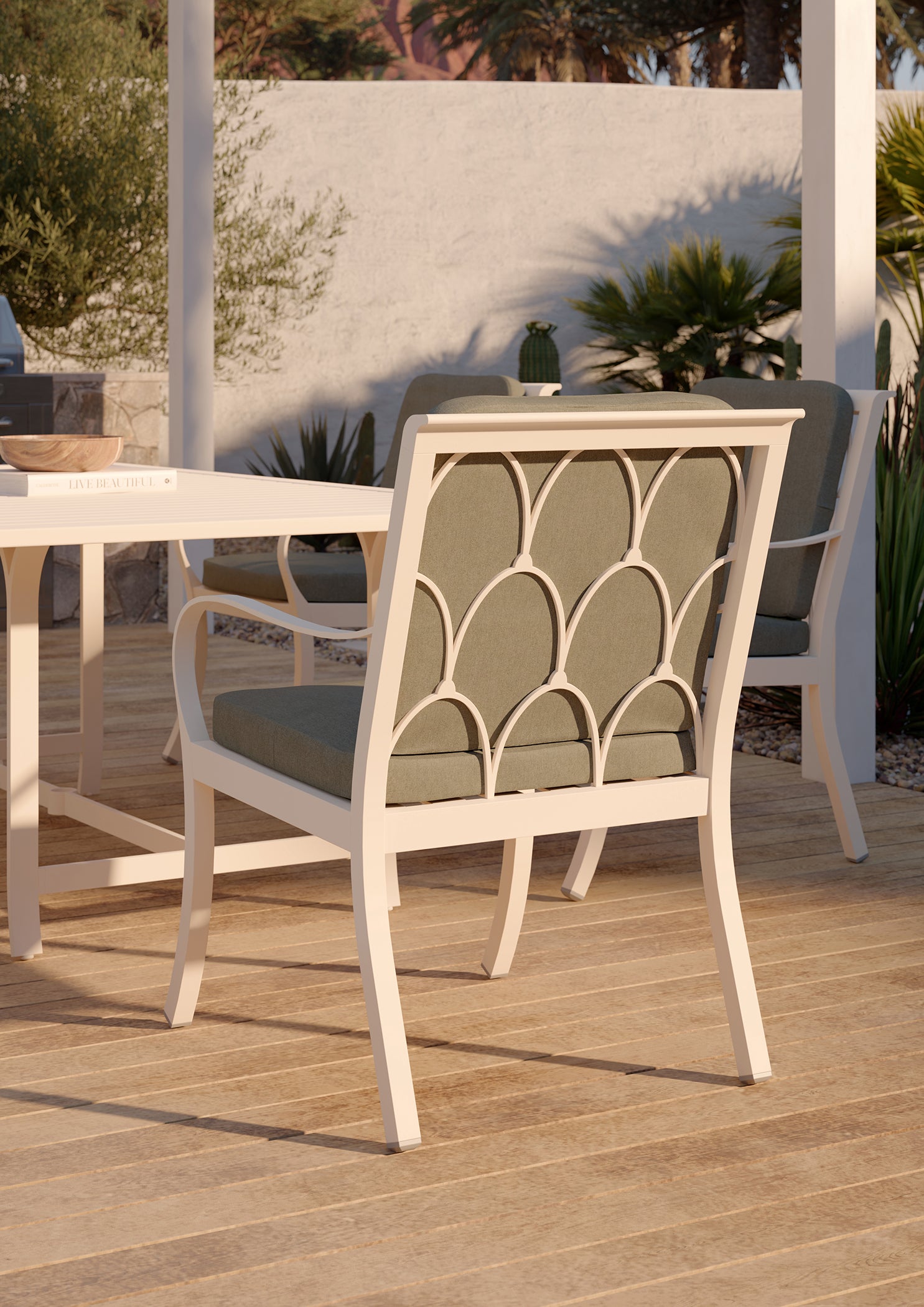 Scala Dining Arm Chair - With Seat And Back Cushion