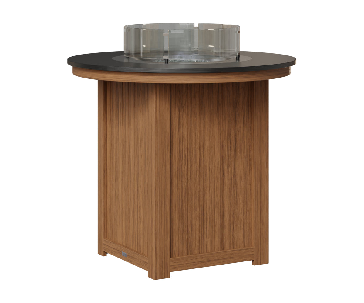 Donoma 44" Round Fire Table - Hammered Top - Bar Height
