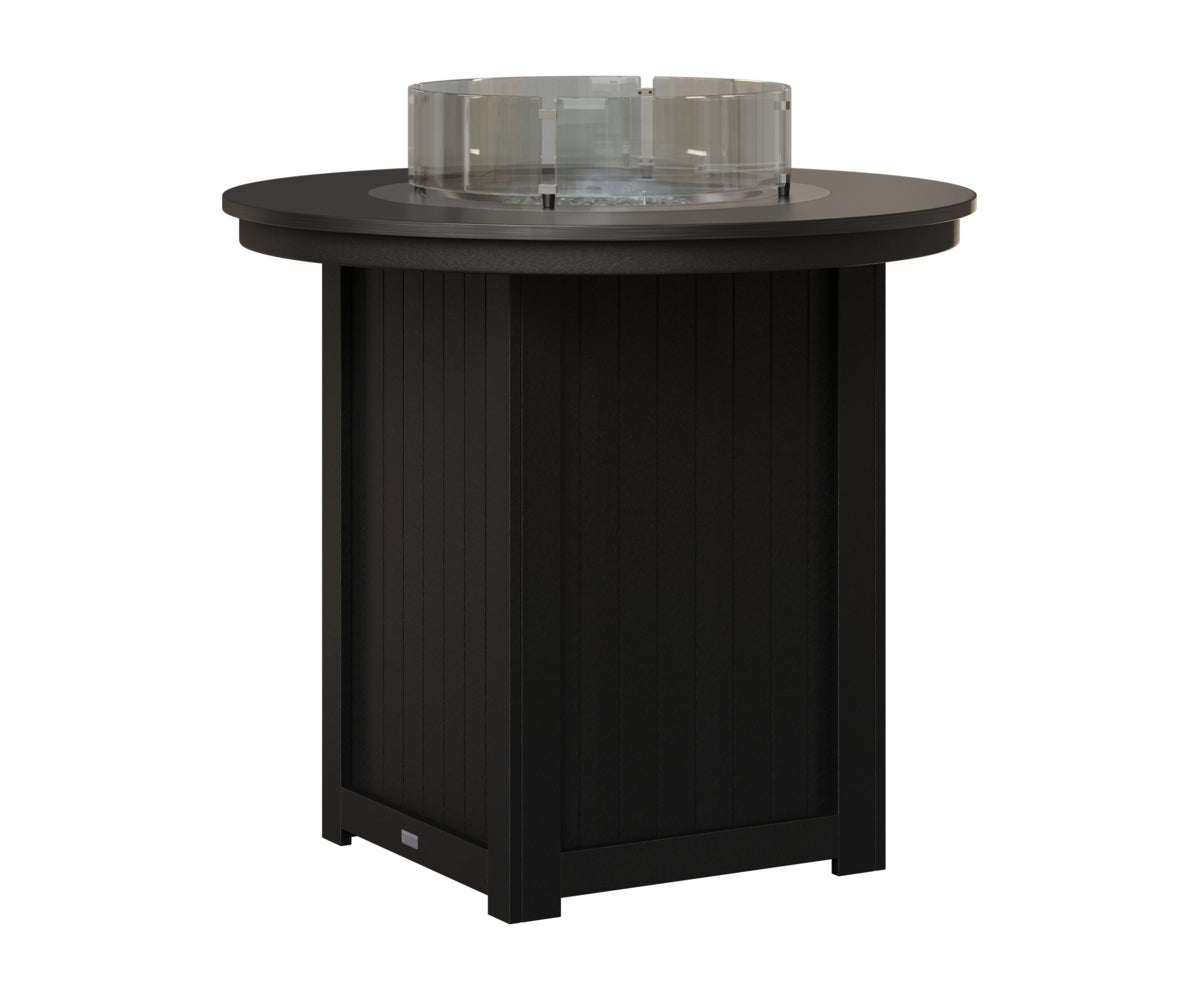 Donoma 44" Round Fire Table - Hammered Top - Bar Height