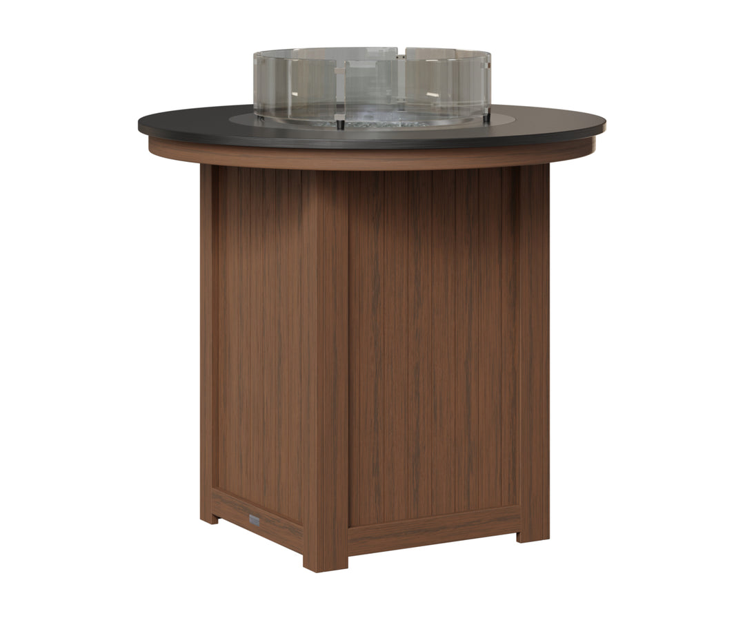 Donoma 44" Round Fire Table - Hammered Top - Bar Height