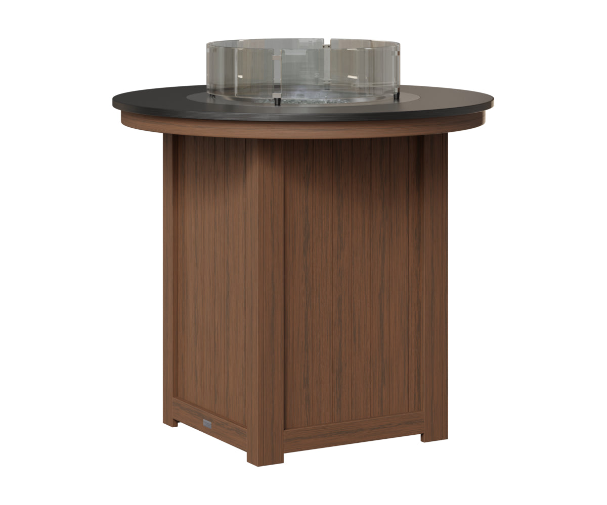 Donoma 44" Round Fire Table - Hammered Top - Bar Height
