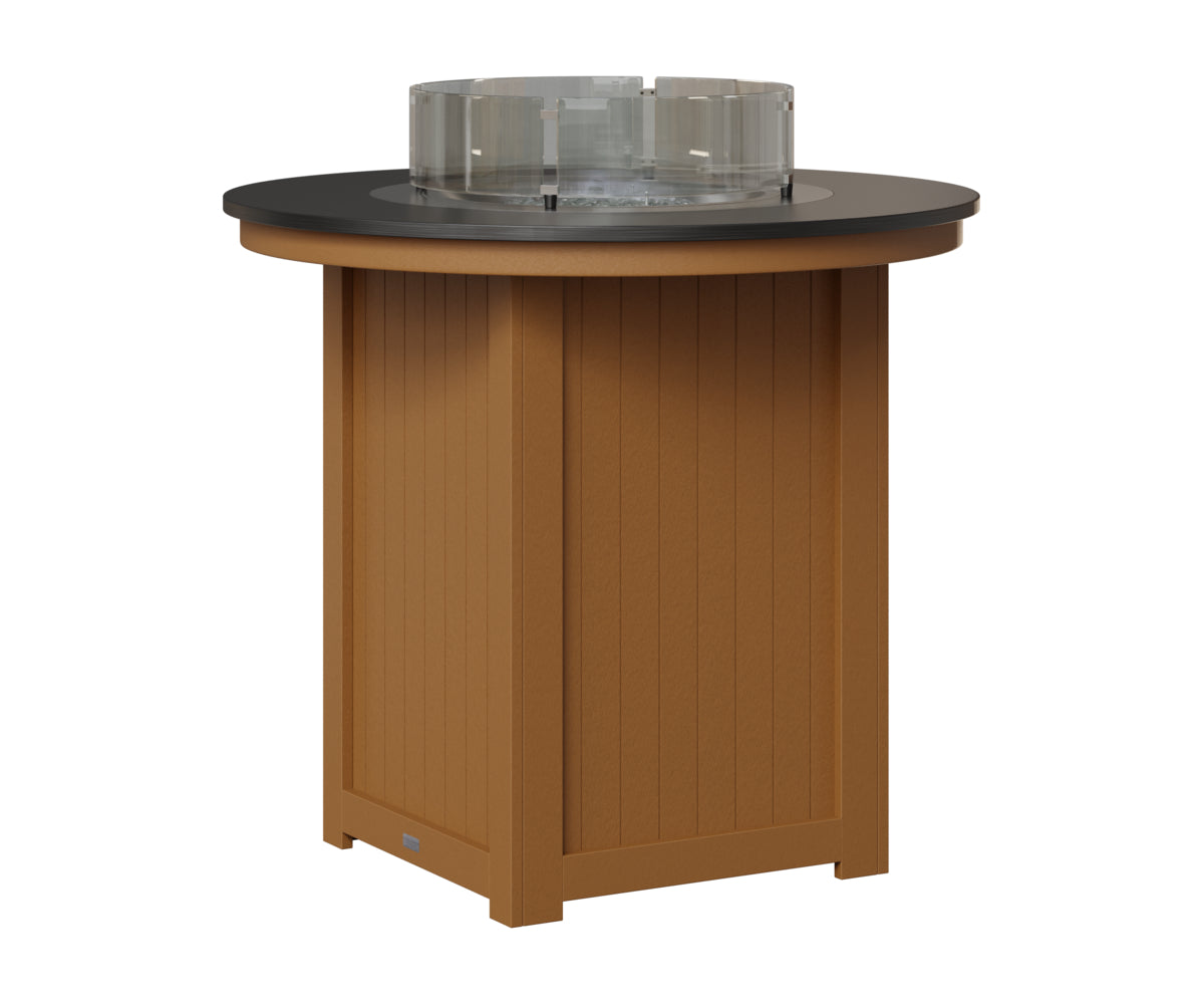 Donoma 44" Round Fire Table - Hammered Top - Bar Height