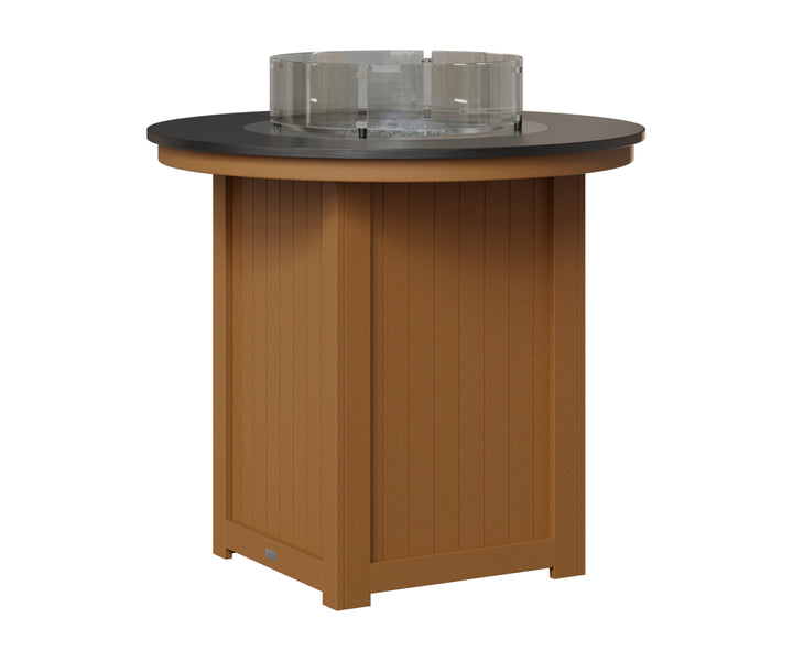 Donoma 44" Round Fire Table - Hammered Top - Bar Height