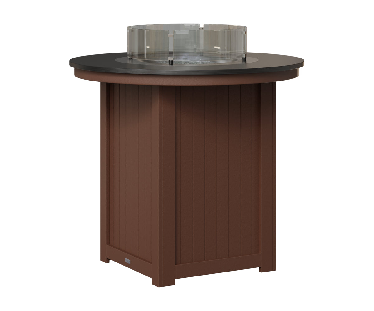 Donoma 44" Round Fire Table - Hammered Top - Bar Height