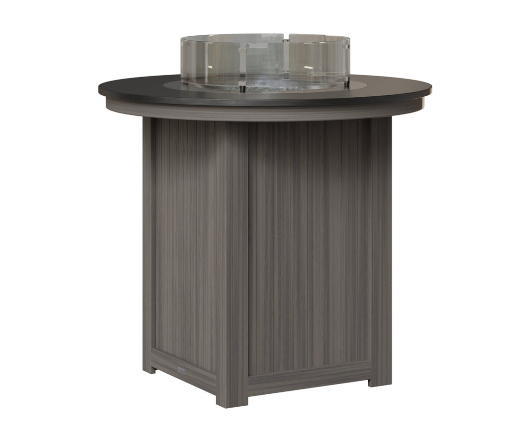 Donoma 44" Round Fire Table - Hammered Top - Bar Height
