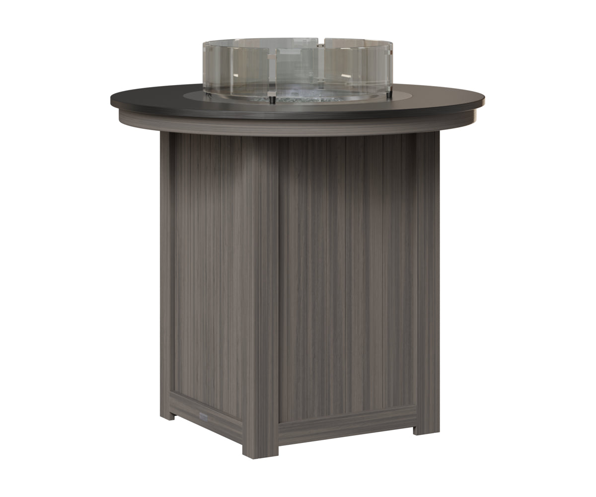 Donoma 44" Round Fire Table - Hammered Top - Bar Height