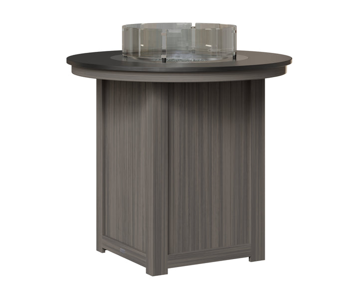 Donoma 44" Round Fire Table - Hammered Top - Bar Height
