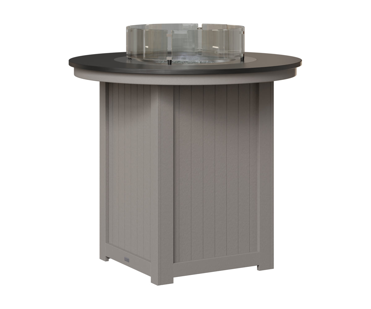 Donoma 44" Round Fire Table - Hammered Top - Bar Height