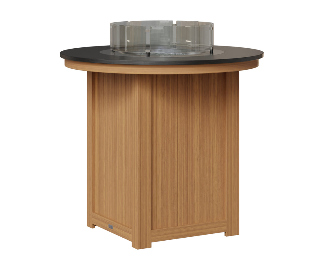 Donoma 44" Round Fire Table - Hammered Top - Bar Height