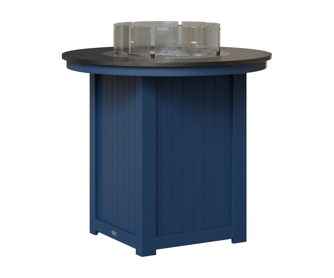 Donoma 44" Round Fire Table - Hammered Top - Bar Height