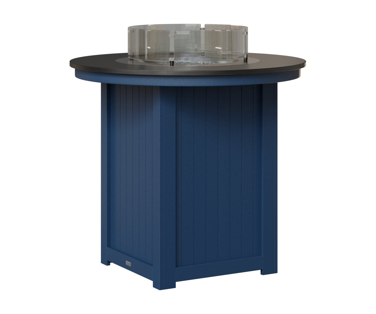 Donoma 44" Round Fire Table - Hammered Top - Bar Height
