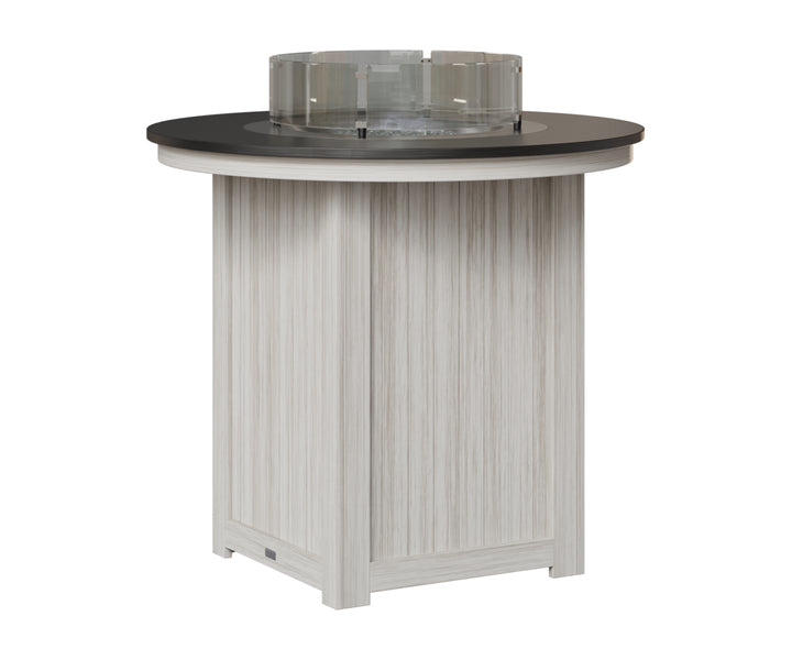 Donoma 44" Round Fire Table - Hammered Top - Bar Height