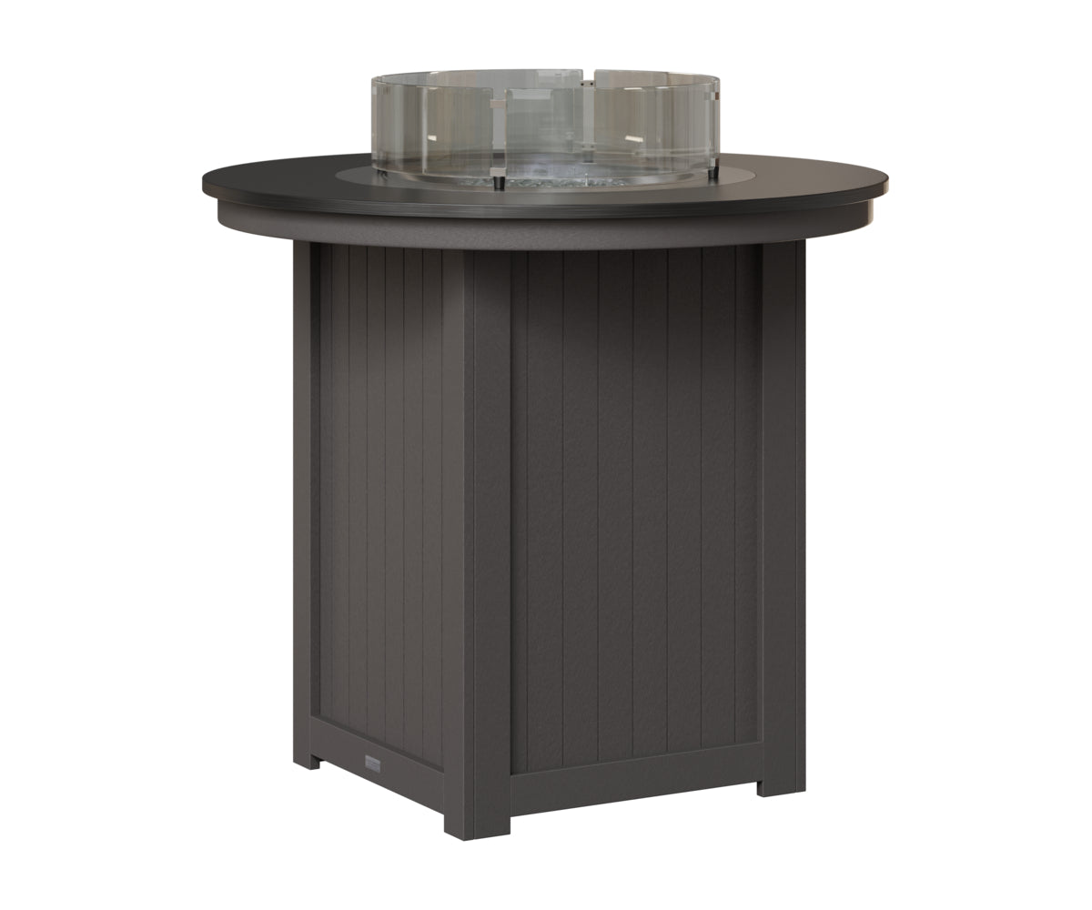Donoma 44" Round Fire Table - Hammered Top - Bar Height