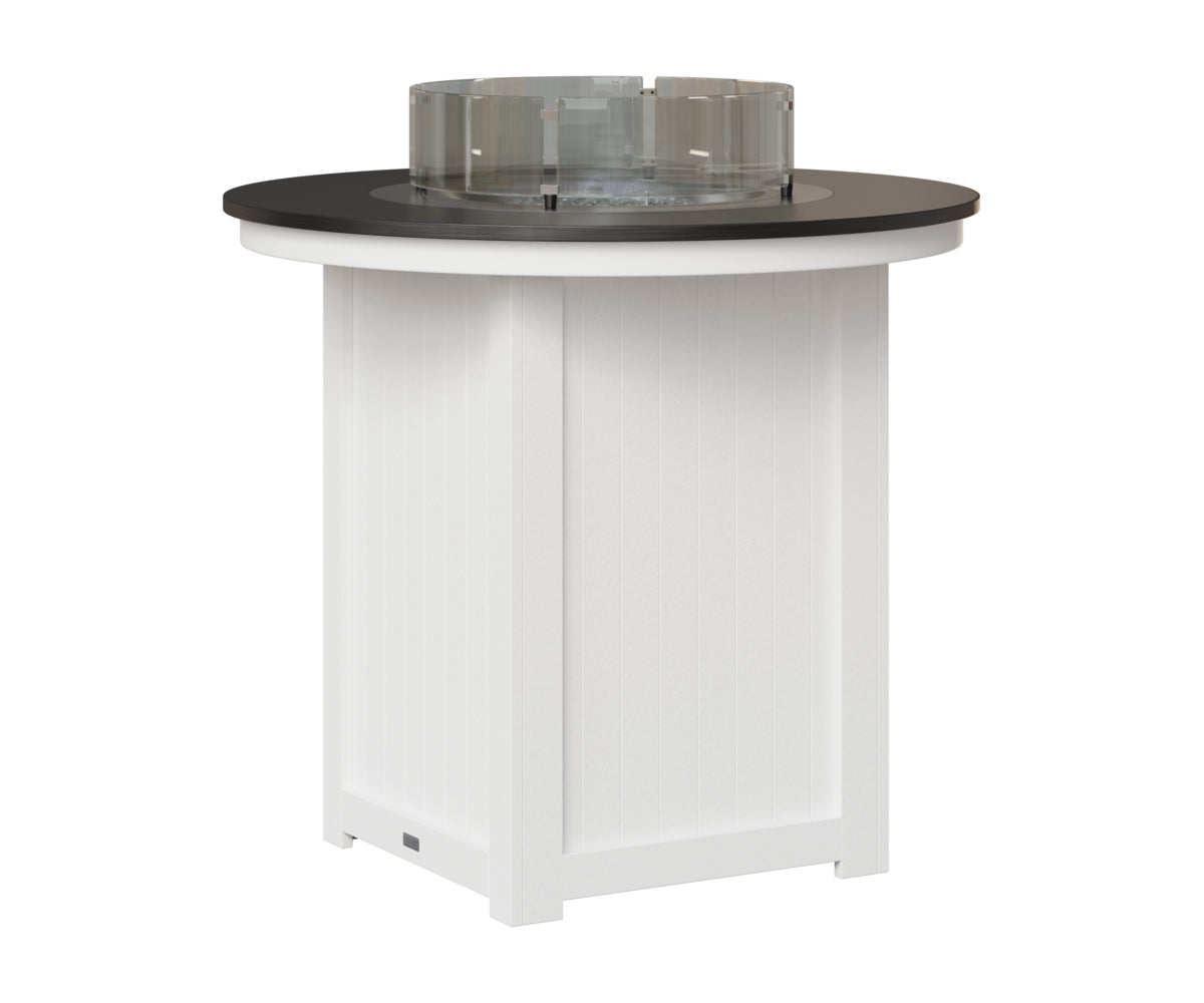 Donoma 44" Round Fire Table - Hammered Top - Bar Height