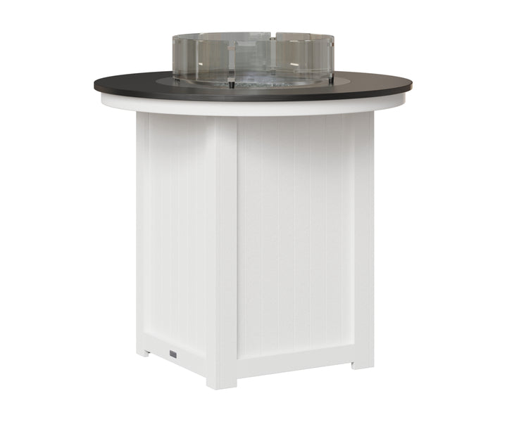 Donoma 44" Round Fire Table - Hammered Top - Bar Height