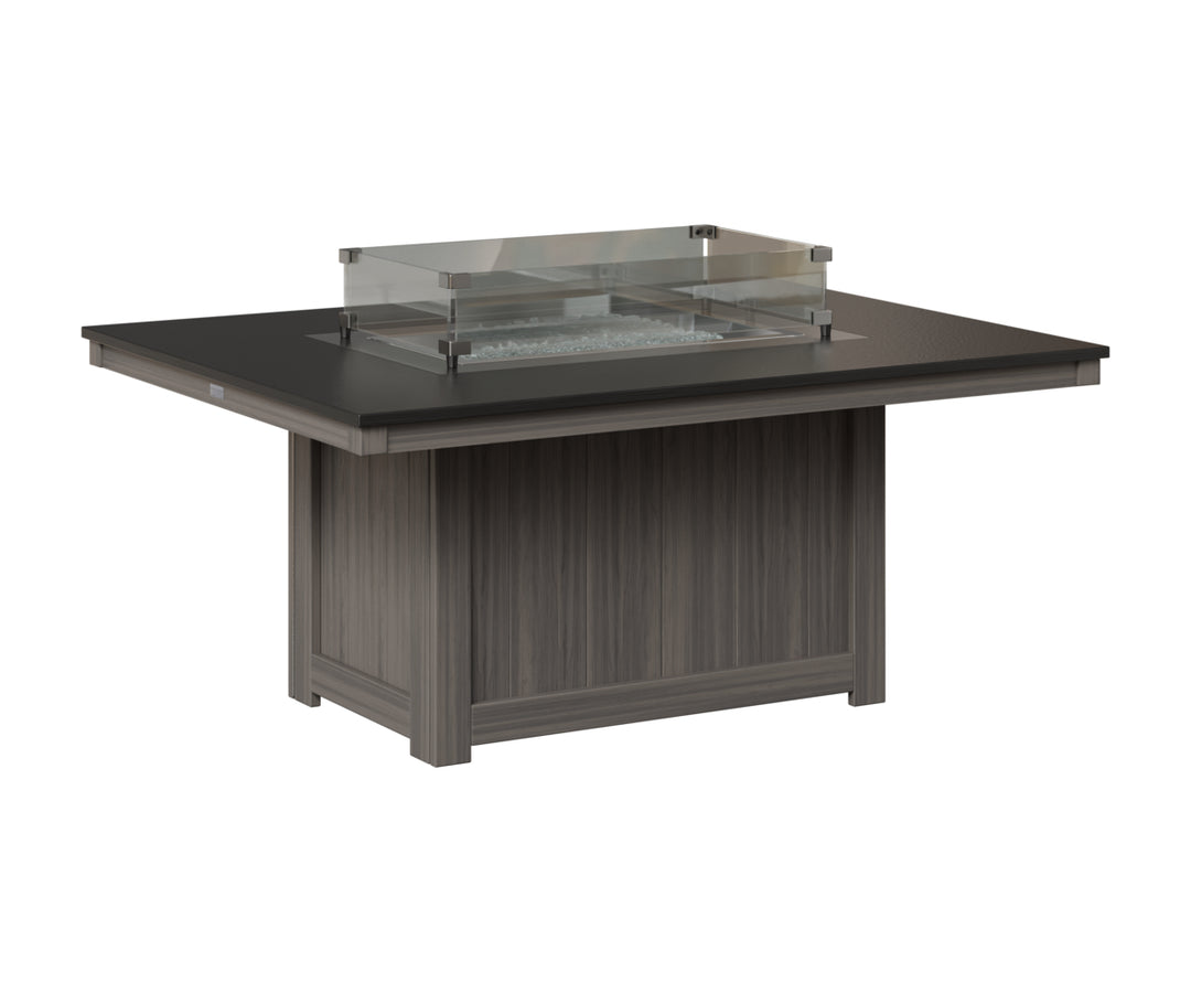 Donoma 42" x 54" Rectangular Fire Pit - Hammered Top