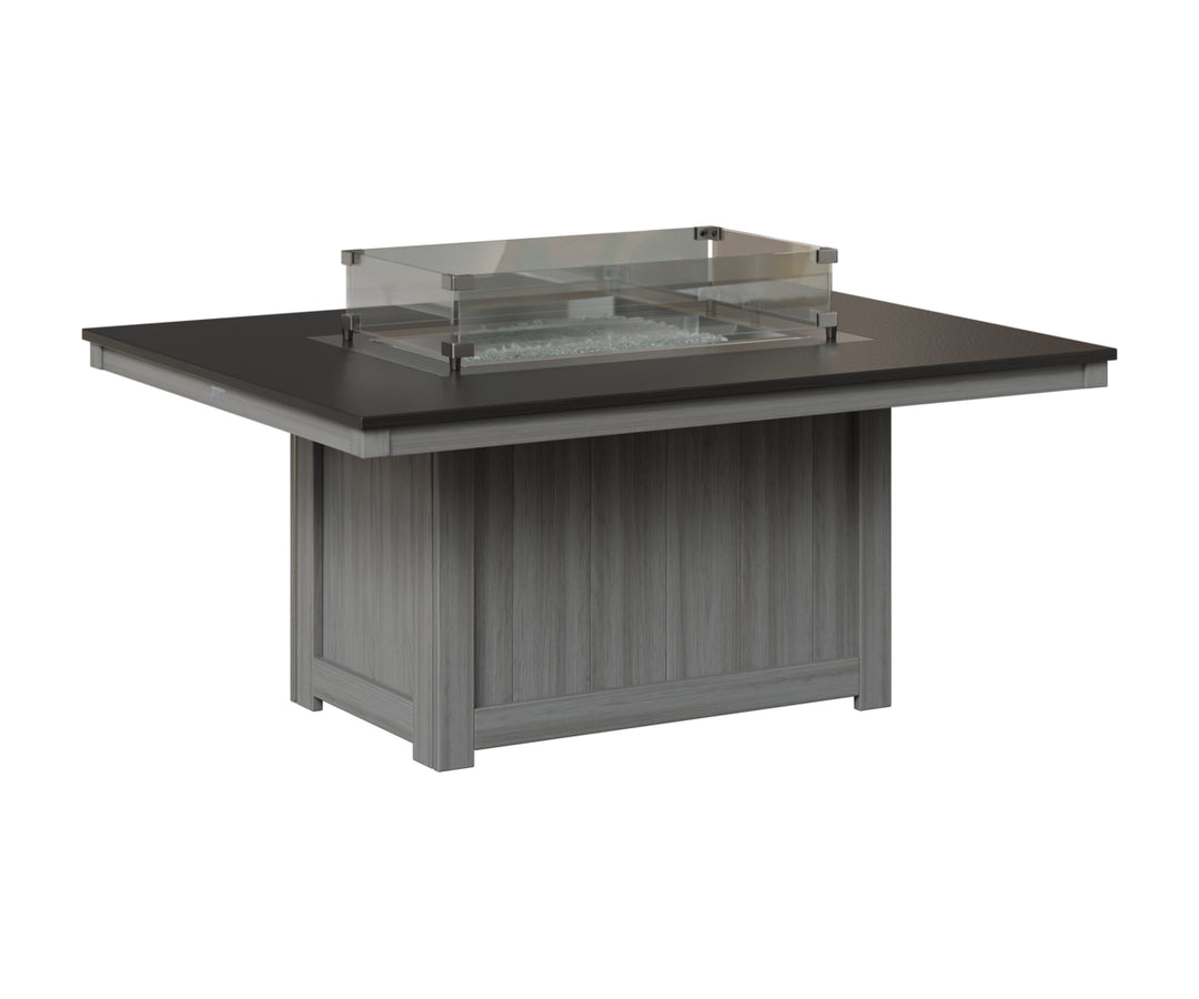 Donoma 42" x 54" Rectangular Fire Pit - Hammered Top