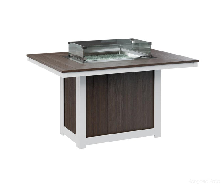 Donoma 42" x 54" Rectangular Fire Table - Dining Height