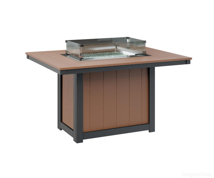 Donoma 42" x 54" Rectangular Fire Table - Dining Height