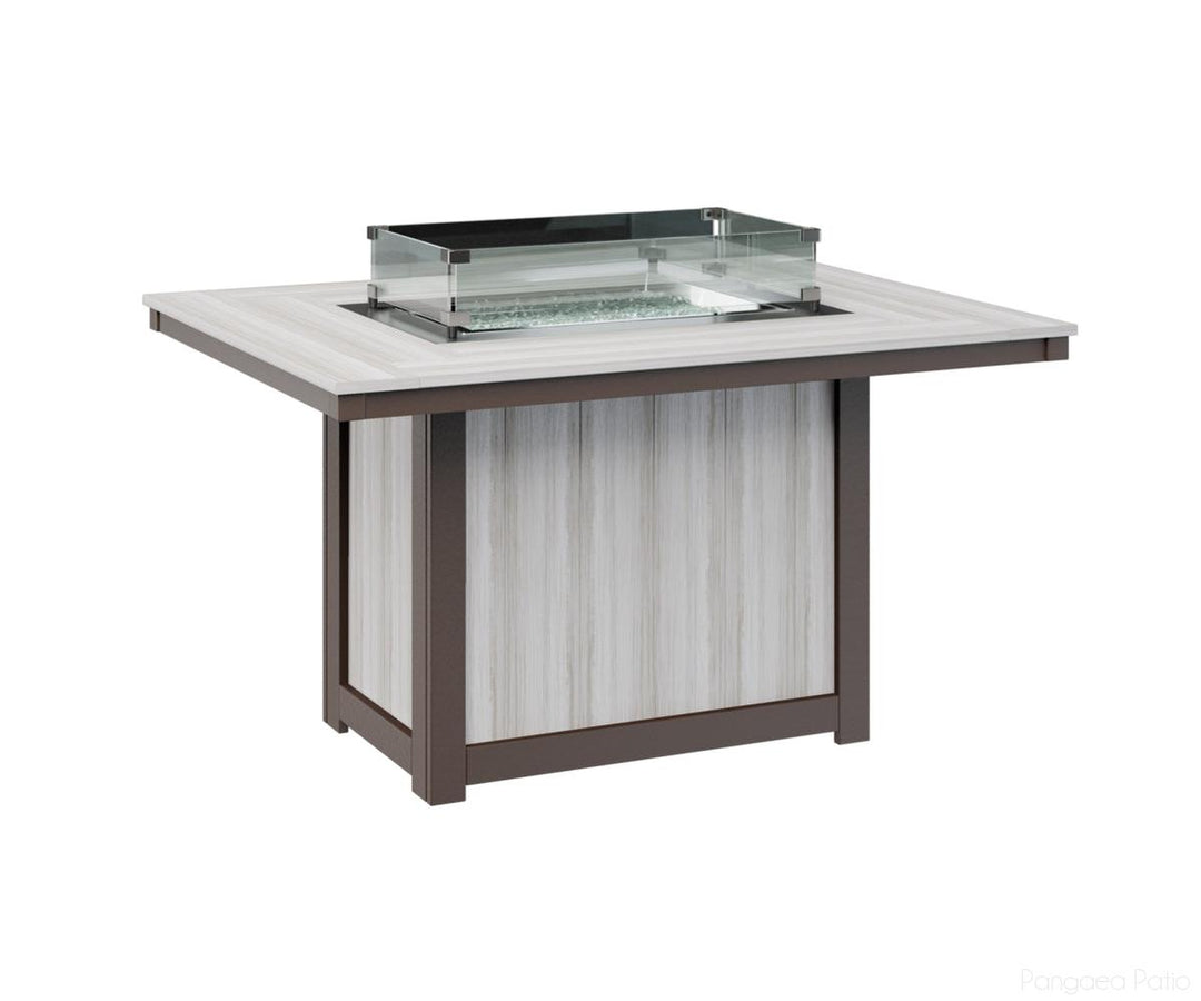 Donoma 42" x 54" Rectangular Fire Table - Dining Height