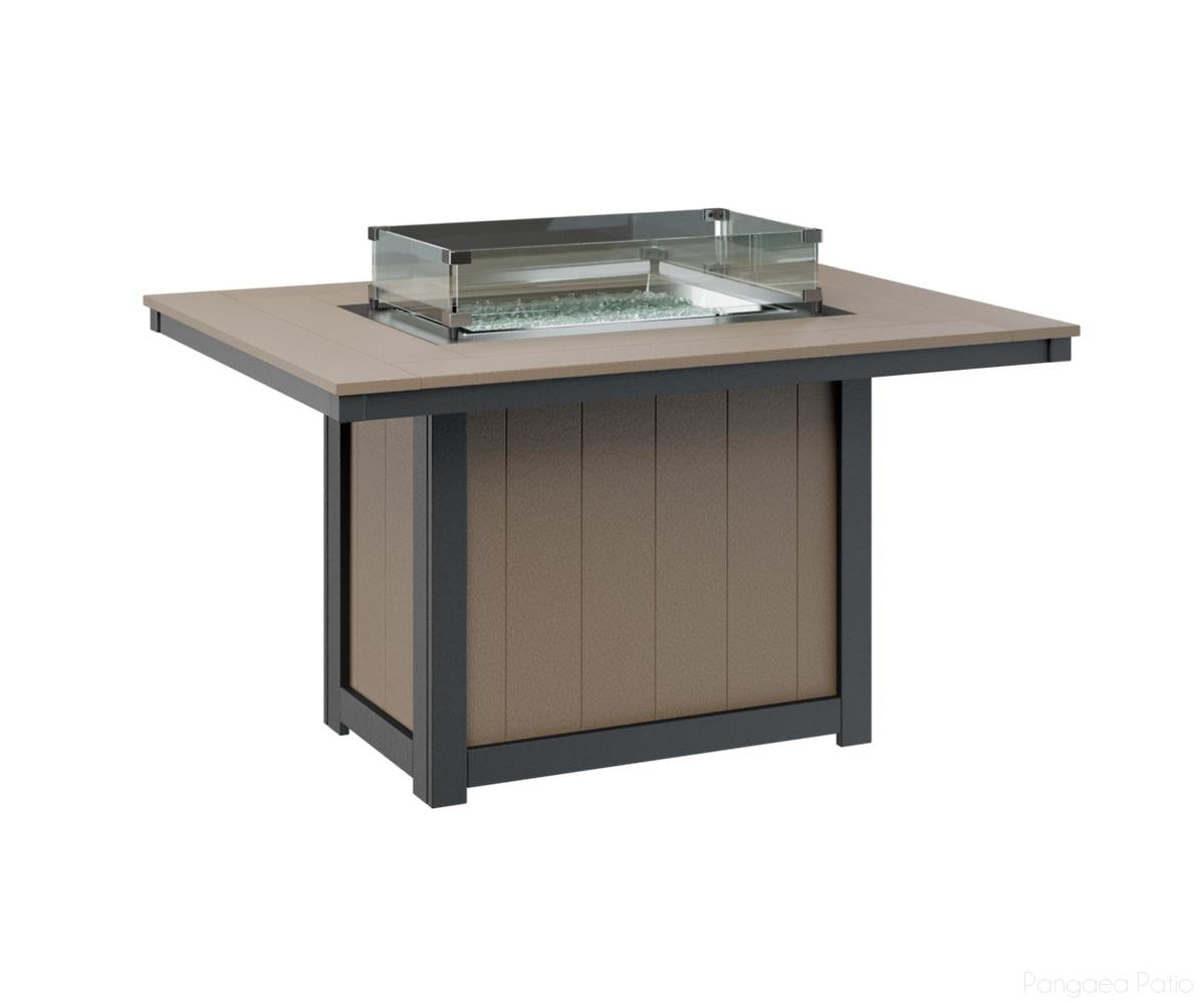 Donoma 42" x 54" Rectangular Fire Table - Dining Height
