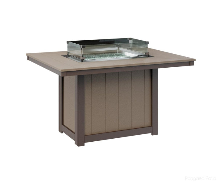 Donoma 42" x 54" Rectangular Fire Table - Dining Height