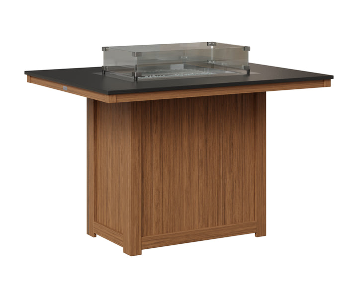 Donoma 42" x 54" Rectangular Fire Table - Hammered Top - Counter Height