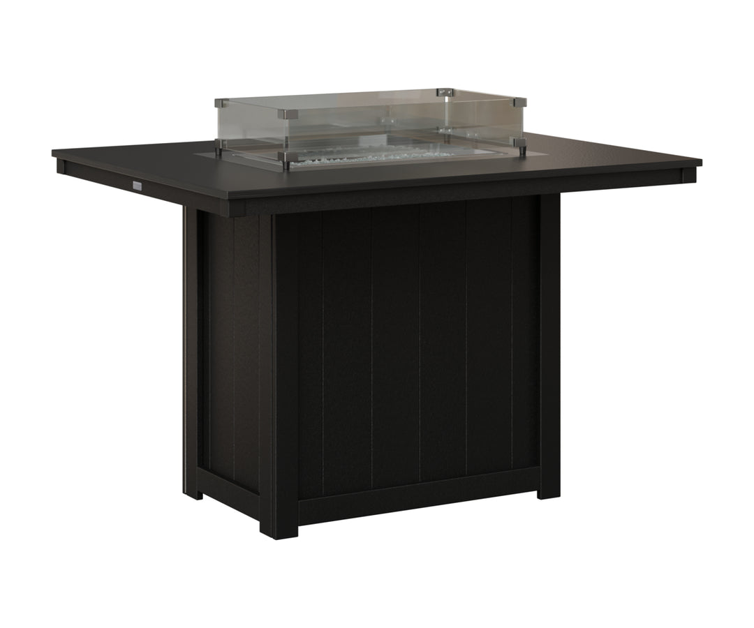 Donoma 42" x 54" Rectangular Fire Table - Hammered Top - Counter Height