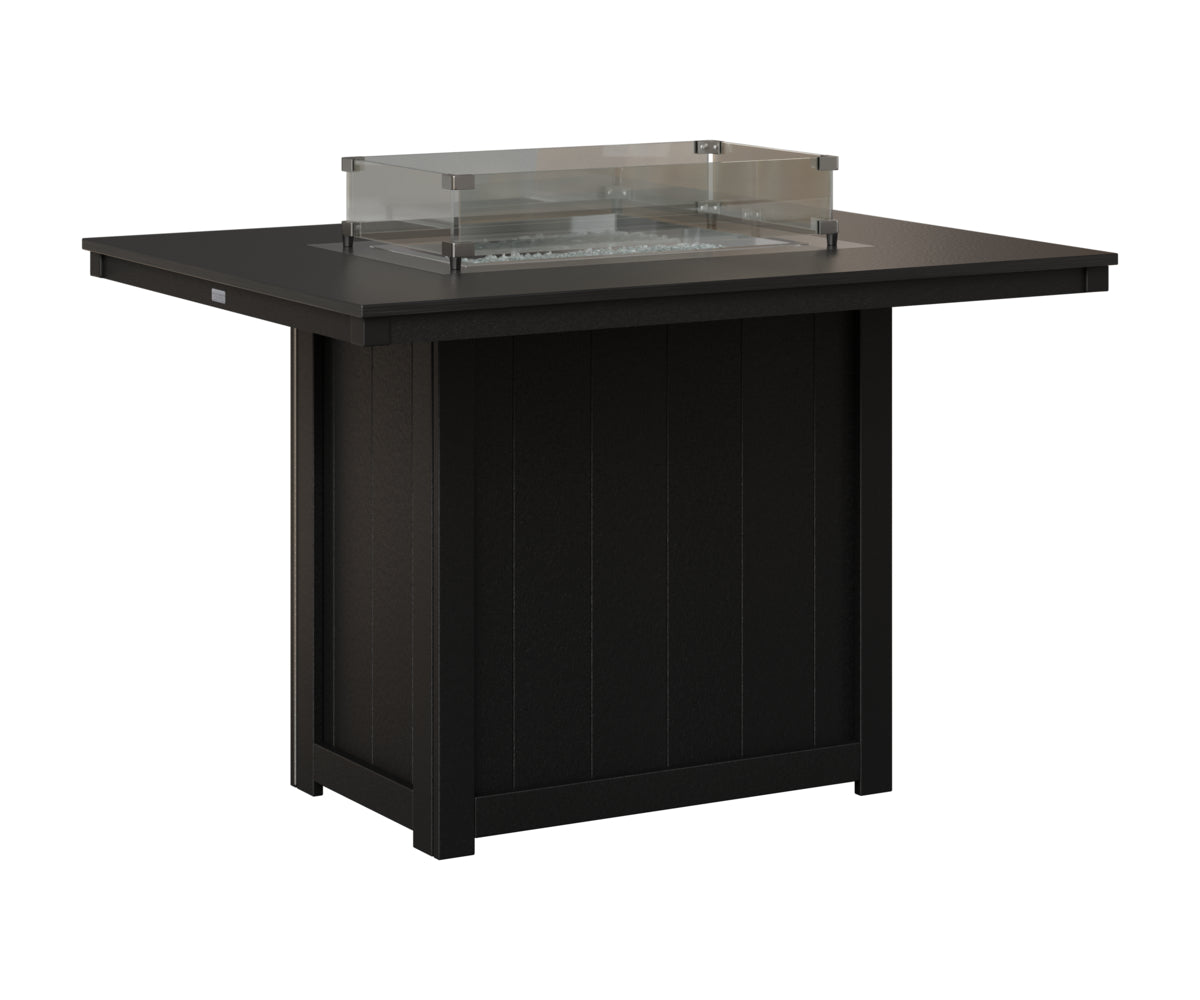 Donoma 42" x 54" Rectangular Fire Table - Hammered Top - Counter Height
