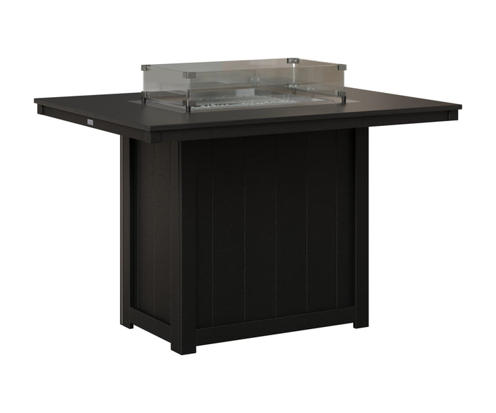 Donoma 42" x 54" Rectangular Fire Table - Hammered Top - Counter Height