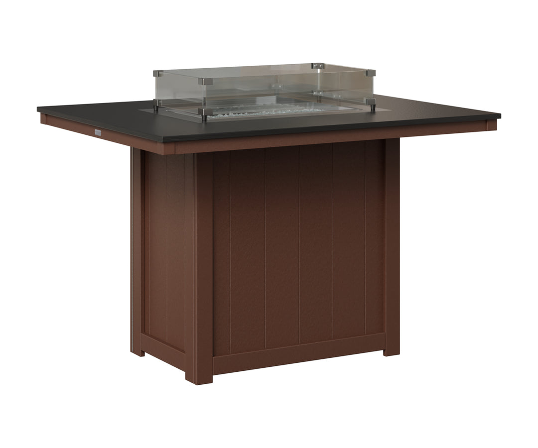 Donoma 42" x 54" Rectangular Fire Table - Hammered Top - Counter Height