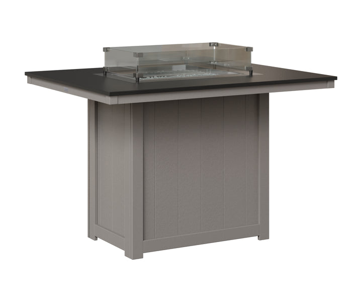 Donoma 42" x 54" Rectangular Fire Table - Hammered Top - Counter Height