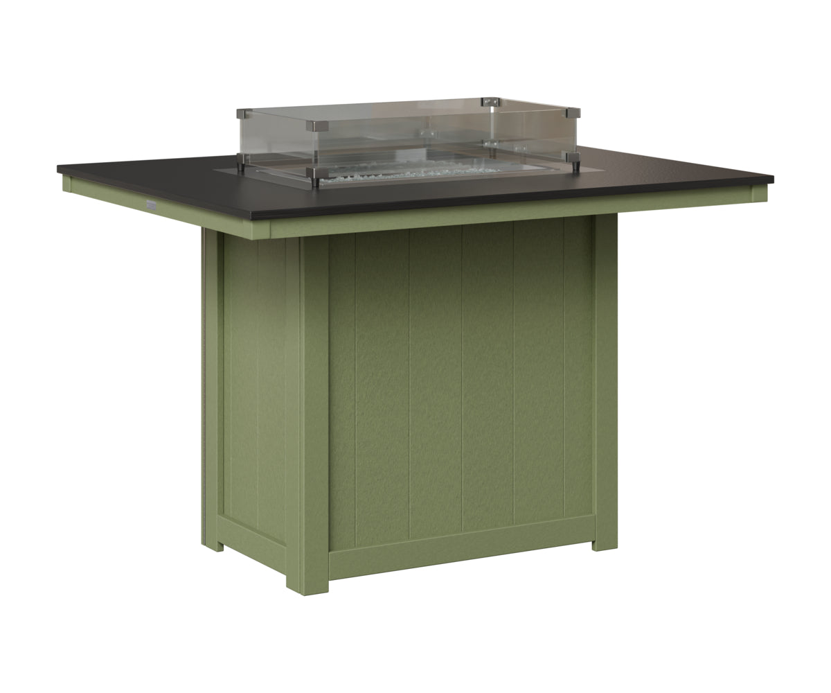 Donoma 42" x 54" Rectangular Fire Table - Hammered Top - Counter Height