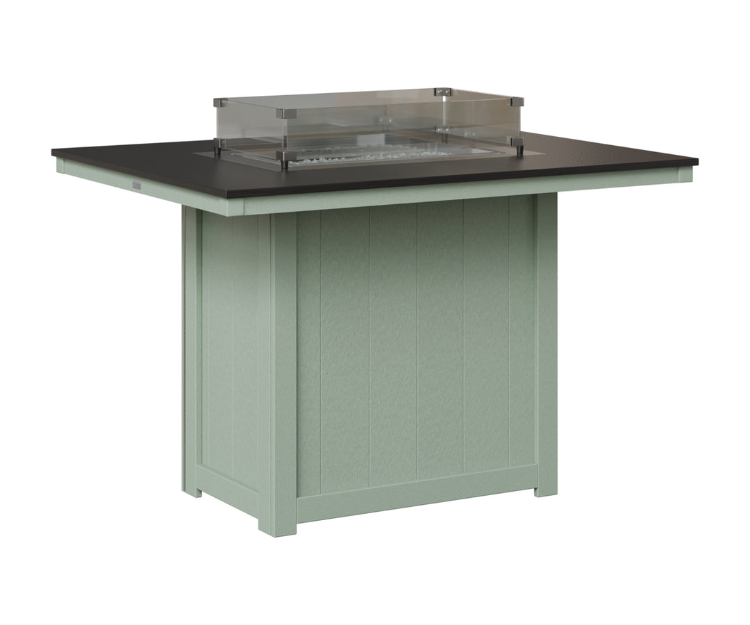 Donoma 42" x 54" Rectangular Fire Table - Hammered Top - Counter Height