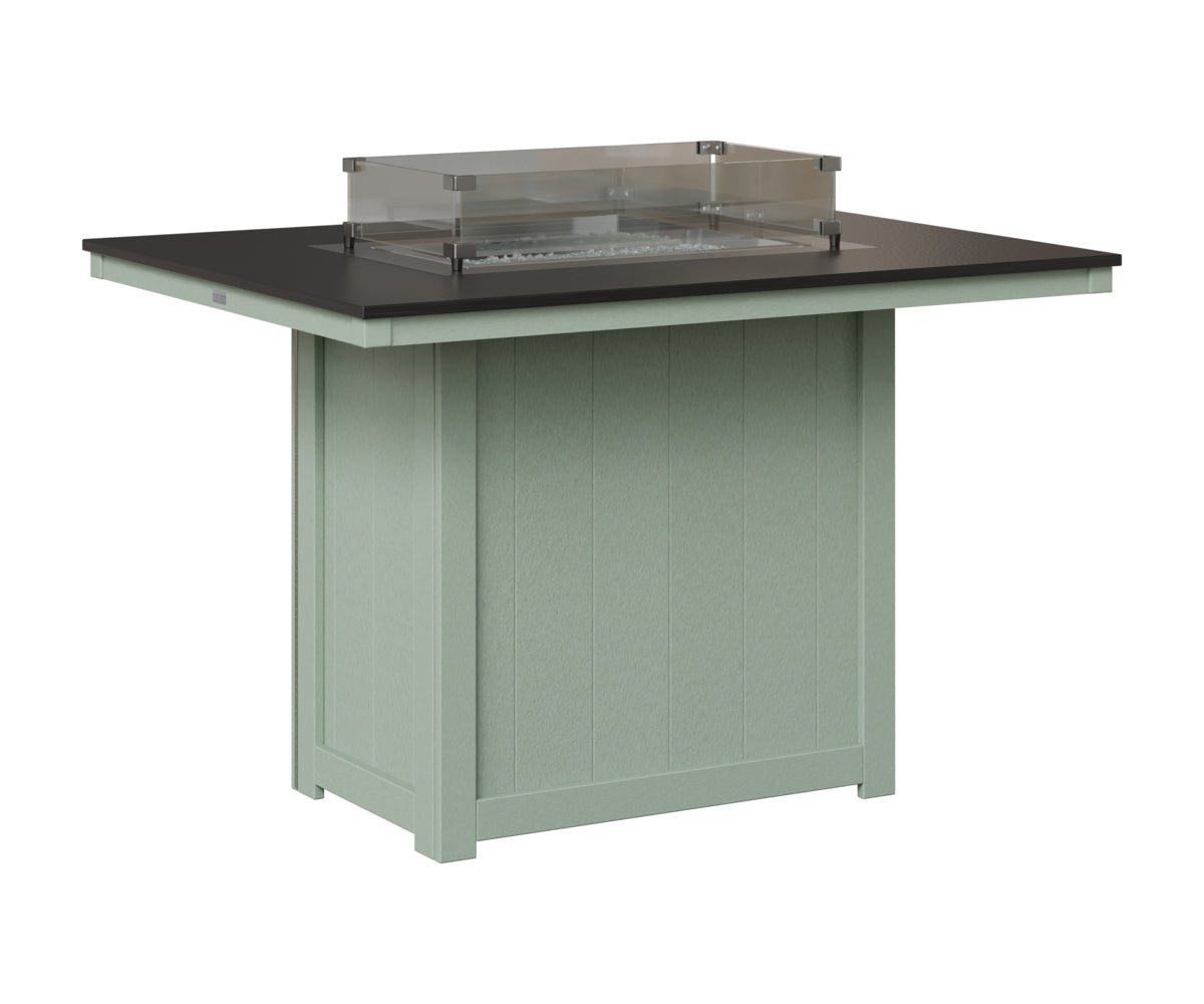 Donoma 42" x 54" Rectangular Fire Table - Hammered Top - Counter Height