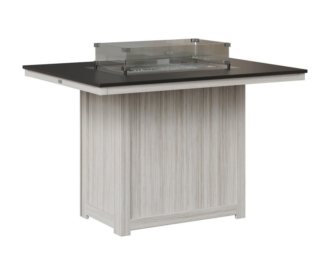 Donoma 42" x 54" Rectangular Fire Table - Hammered Top - Counter Height