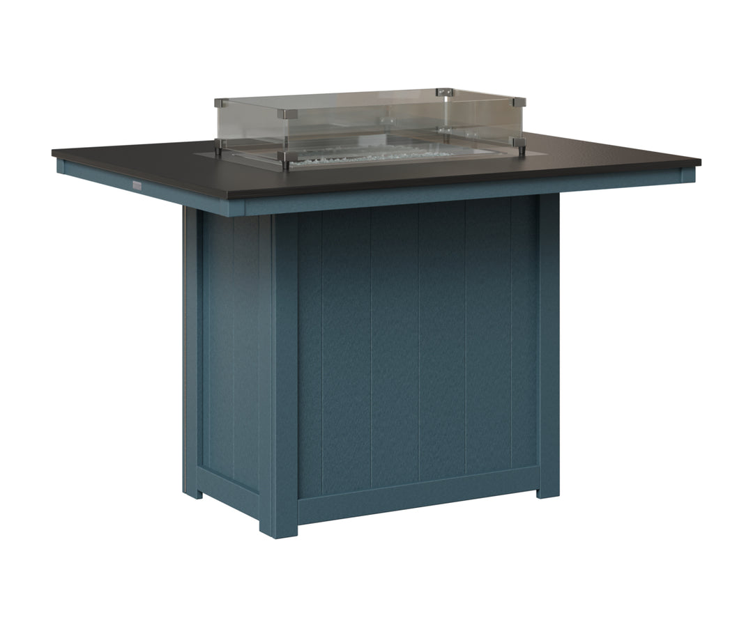 Donoma 42" x 54" Rectangular Fire Table - Hammered Top - Counter Height