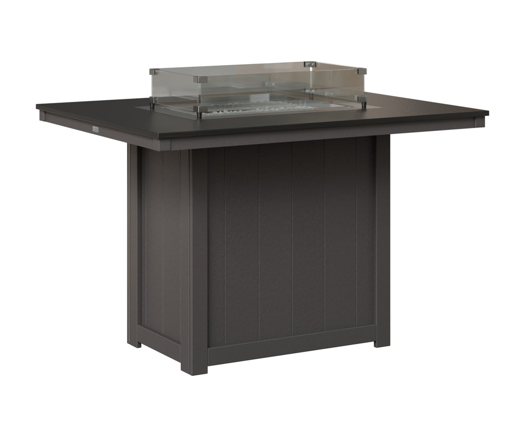 Donoma 42" x 54" Rectangular Fire Table - Hammered Top - Counter Height