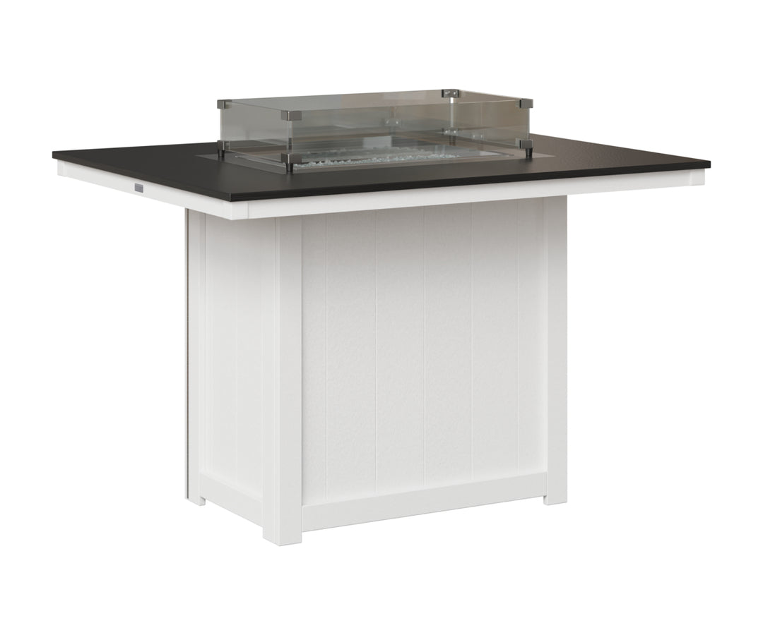 Donoma 42" x 54" Rectangular Fire Table - Hammered Top - Counter Height
