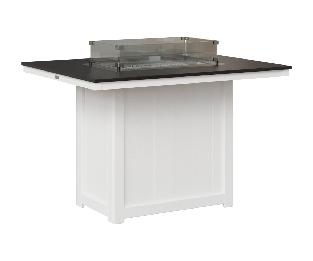 Donoma 42" x 54" Rectangular Fire Table - Hammered Top - Counter Height
