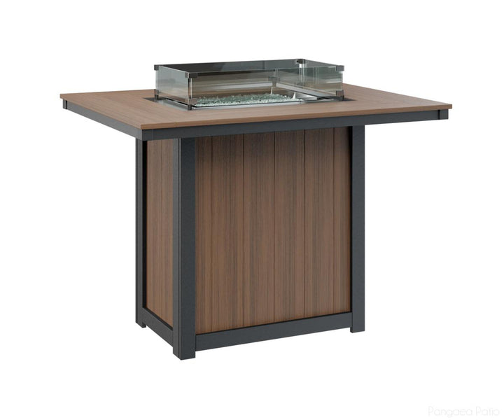Donoma 42" x 54" Rectangular Fire Table - Bar Height