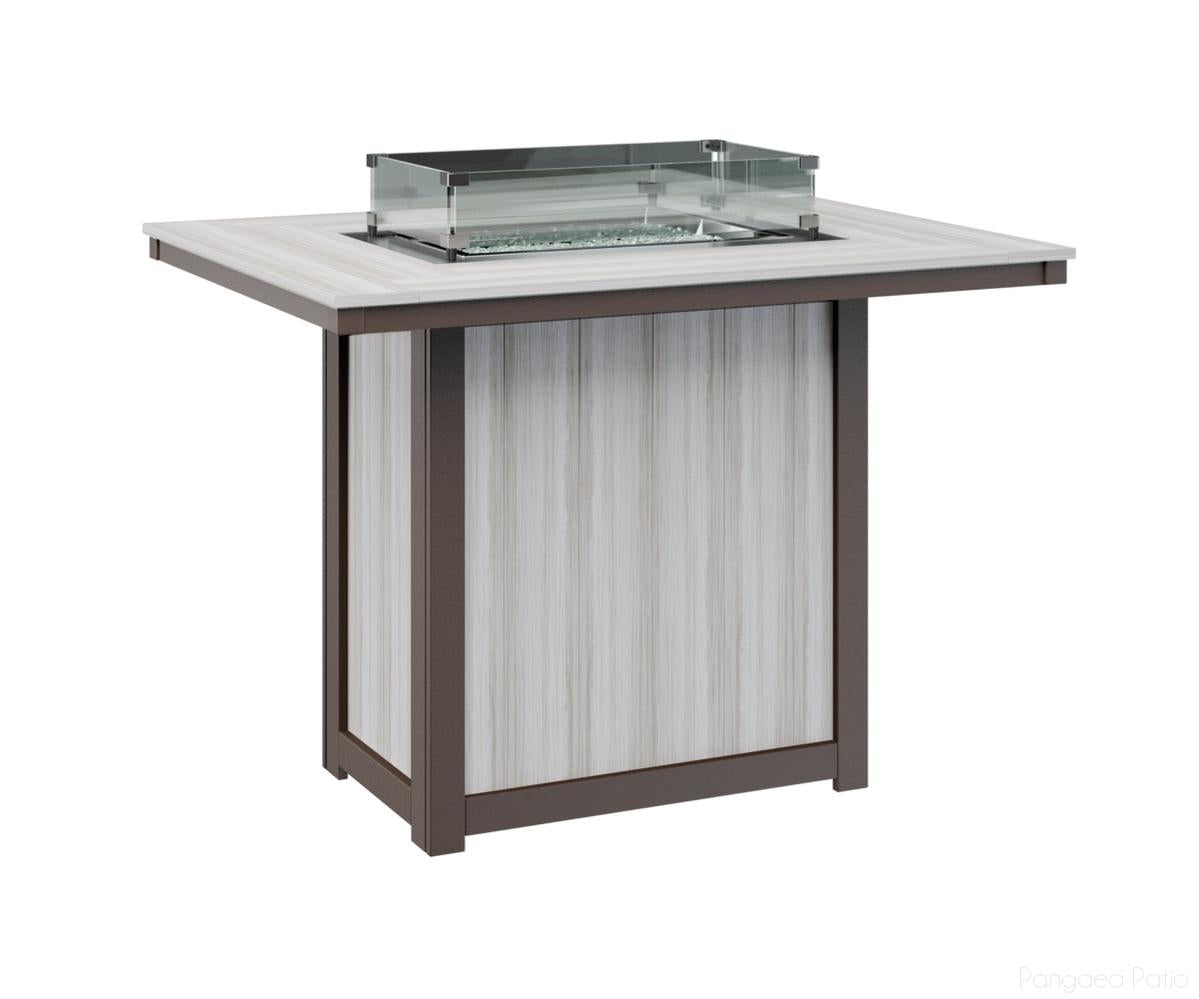 Donoma 42" x 54" Rectangular Fire Table - Bar Height