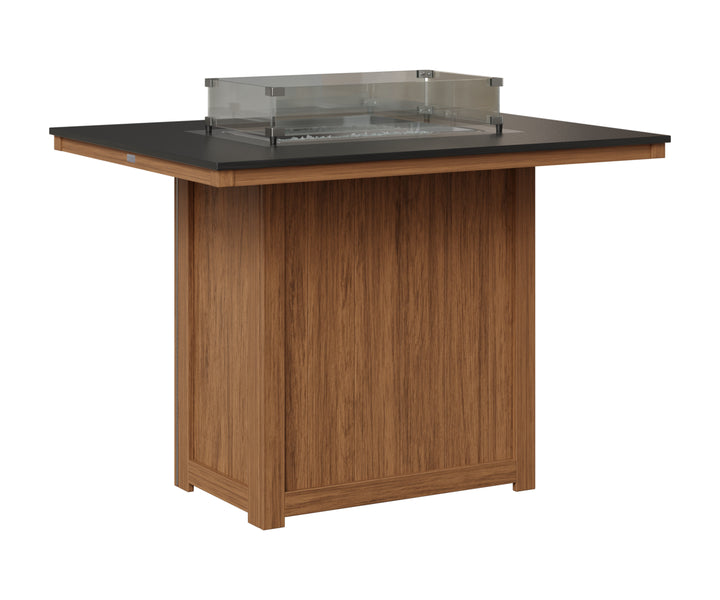 Donoma 42" x 54" Rectangular Fire Table - Hammered Top - Bar Height