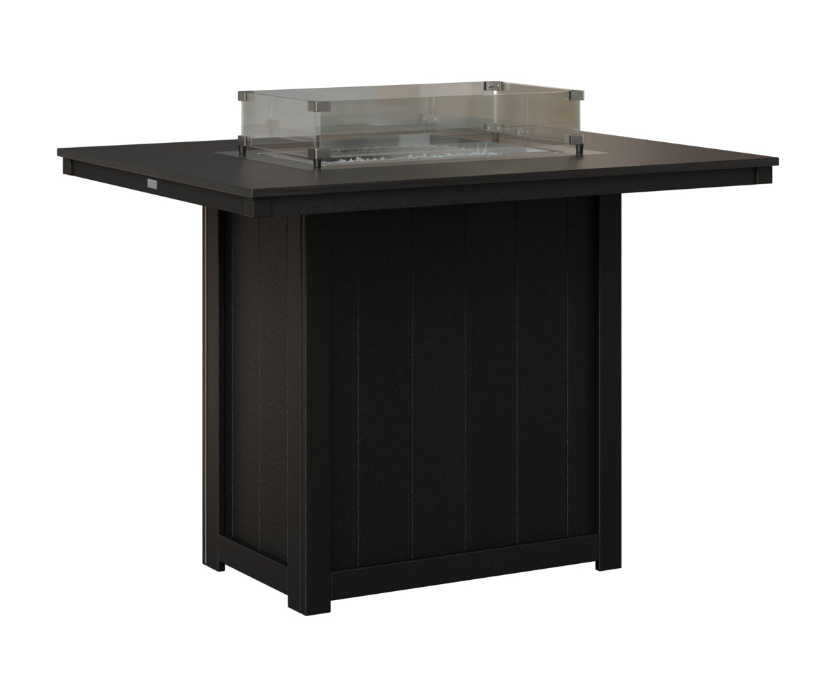 Donoma 42" x 54" Rectangular Fire Table - Hammered Top - Bar Height