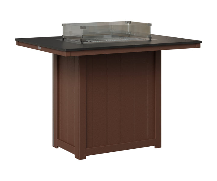 Donoma 42" x 54" Rectangular Fire Table - Hammered Top - Bar Height