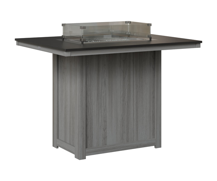 Donoma 42" x 54" Rectangular Fire Table - Hammered Top - Bar Height