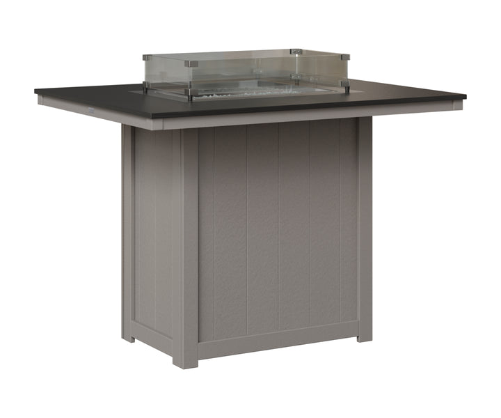 Donoma 42" x 54" Rectangular Fire Table - Hammered Top - Bar Height