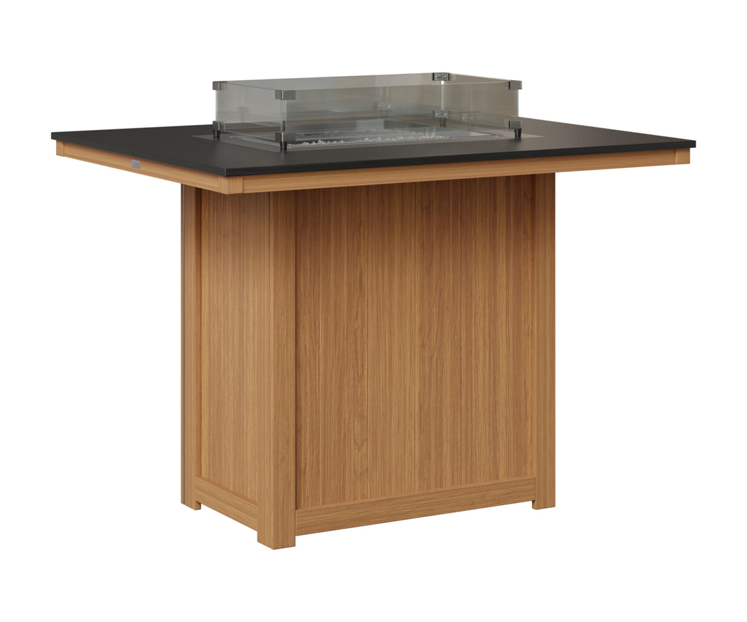 Donoma 42" x 54" Rectangular Fire Table - Hammered Top - Bar Height