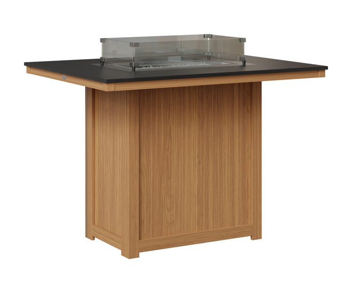 Donoma 42" x 54" Rectangular Fire Table - Hammered Top - Bar Height